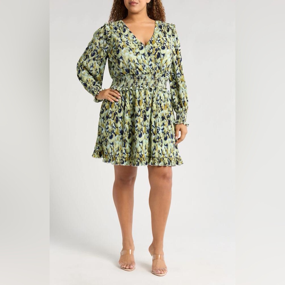 Elegant Green Patterned Dress